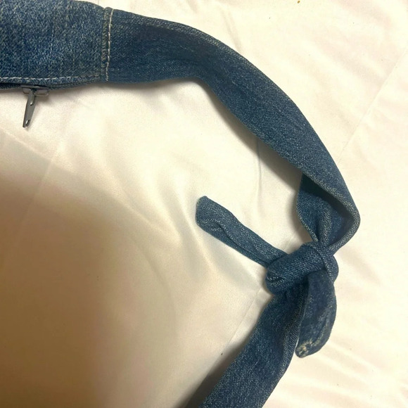 DIY denim fanny pack or sling purse! Suede patched and the creators tag inside. - Picture 3 of 7